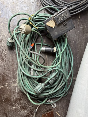 Tuf-flex 10/3 SJEOW - A 10A Welding Cable 200' Spool Green With HY-Tech Breaker.