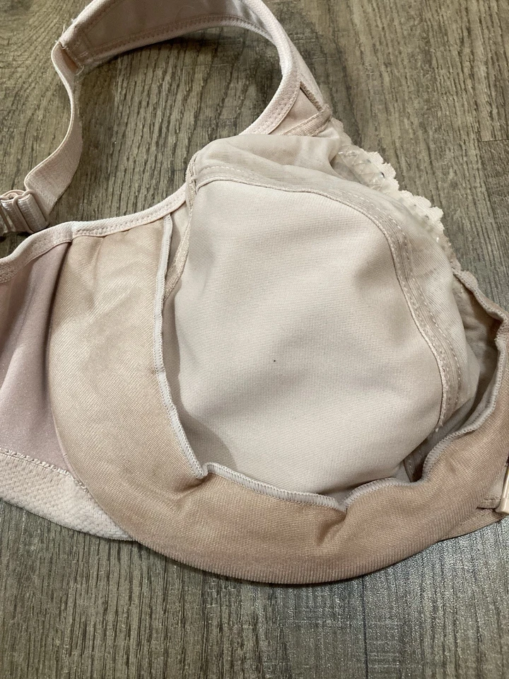 Sujetador Glamorise para mujer cierre frontal beige cobertura completa talla 38F Foto 4 de 4