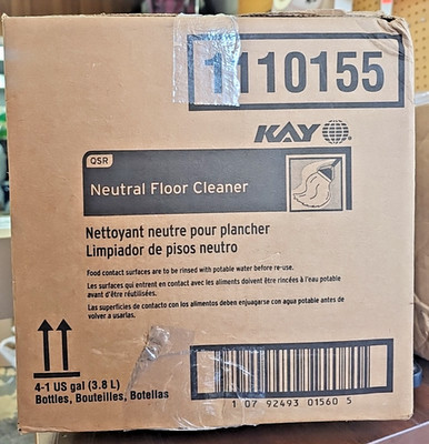 KAY Ecolab QSR Neutral Floor Cleaner Dilution Rate 0.5 oz/gal~ Case of 4 Bottles