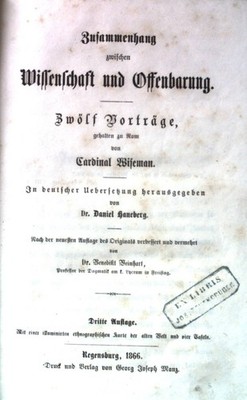 Zusammenhang zwischen Wissenschaft und Offenbarung. Zwölf Vorträge, geha 2064727