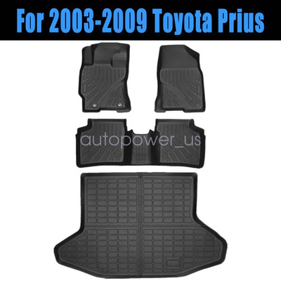 #ad TPE Floor Mats Trunk Cargo Liner waterproof 3D For 2003 2009 Toyota Prius NEW $83.19