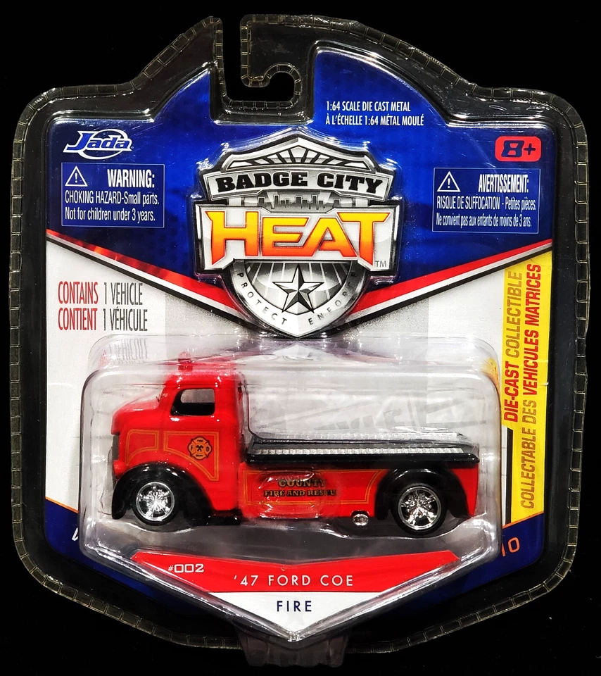 Jada 47 1947 福特 Coe Hauler 卡车消防和救援徽章城市热火收藏品 — 第 2/2 张图片