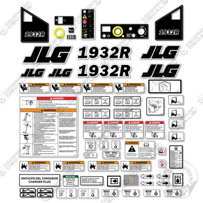 Fits JLG 1932R Decal Kit Scissor Lift - Warning Sticker Set Logos - 3M Vinyl!