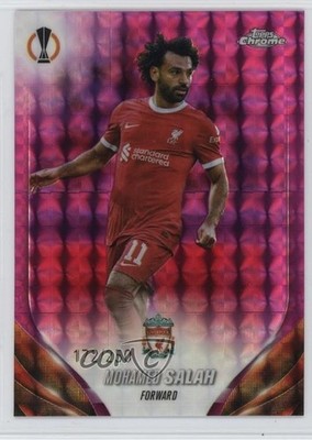 2023 Chrome UEFA Club Competitions Pink Geometric Refractor Mohamed Salah 06i8
