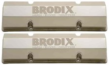 Brodix Sheet Metal Valve Covers Small Block Chevy - Natural Finish With
