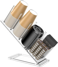 Acrylic Cup and Lid Holder with Straw Organizer  Adjustable Coffee Cup Holder O
