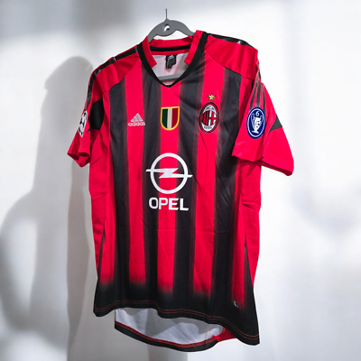 AC MILAN HOME ITALY 04/05 - RETRO - SOCCER - RED - MALDINI # 3