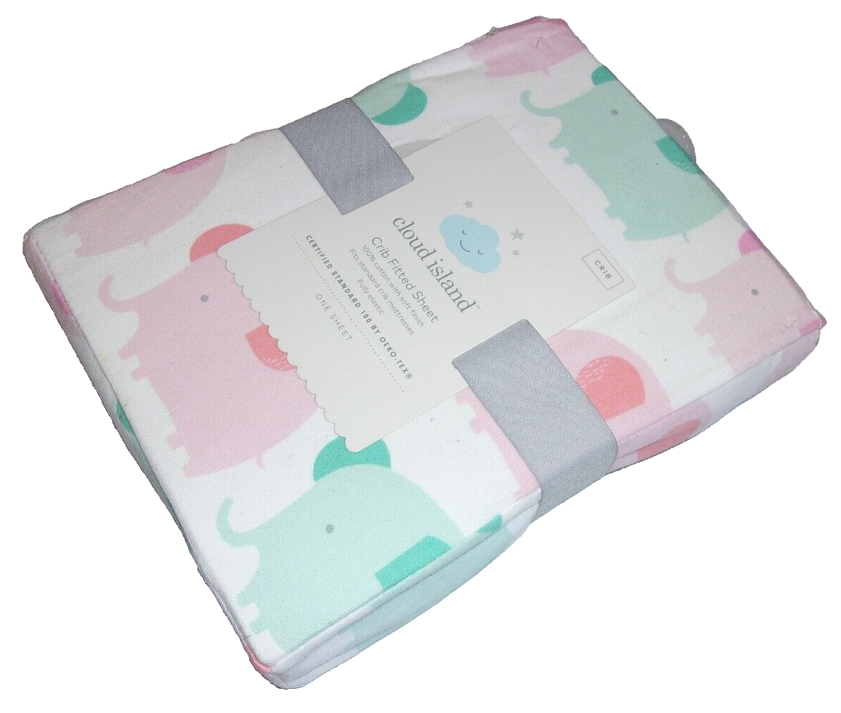 CLOUD ISLAND Baby Fitted Crib Sheet 100% Cotton Brand New FREE