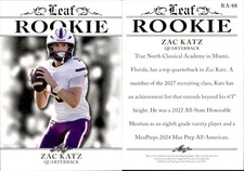2024 Leaf ROOKIE ZAC KATZ RC #RA-88 FOOTBALL PROSPECT
