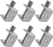 6 Pcs Small C Clamps Heavy Duty C Clamp Stainless Steel With Stable Wide NEW