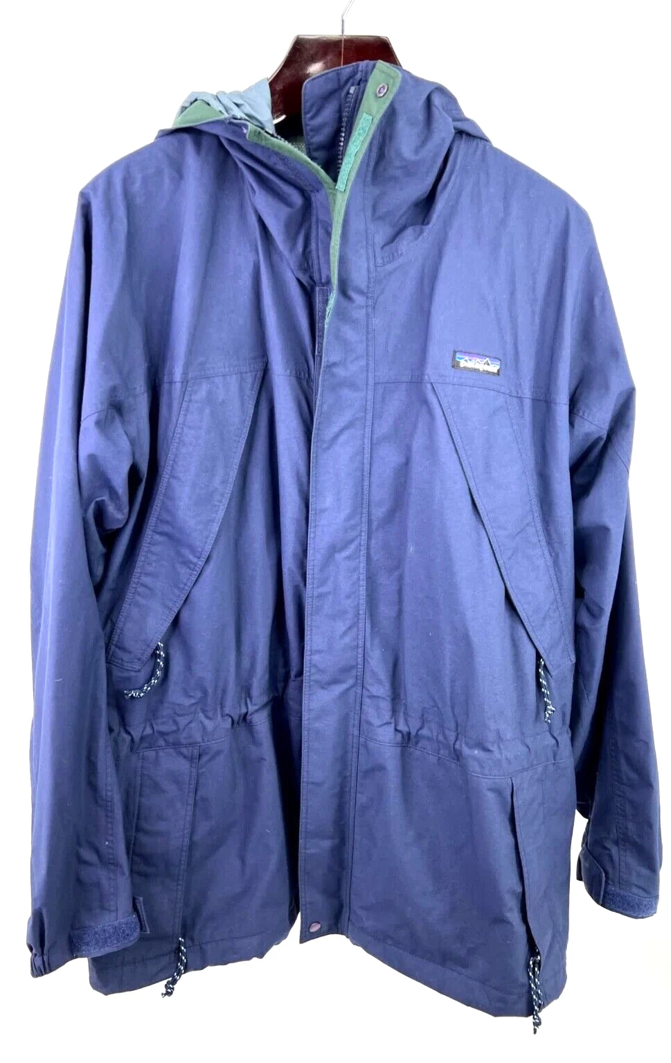 Patagonia Storm Snow Rain Jacket Shell Blue Mens Sz Medium Hood 83602 Fall 2008