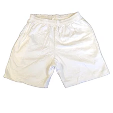 Retro KELLSPORT White, Blanks, Athletic Gym Shorts, Medium, NOS Imperfections