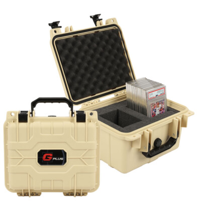 Waterproof Graded Card Storage Box Deep Travel Case Slab Holder&Protector Beige