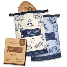 Reusable Bread Bags with Zippers Keeps Homemade Bread Fresh Freezer-Friendly