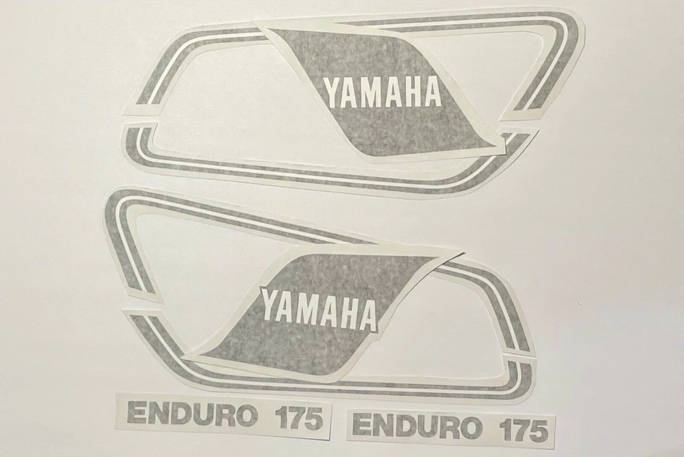 1978 Yamaha DT175 enduro fuel tank decals SET, BLACK COLOR, OEM SPECS, NOS STYLE - Image 1 of 1