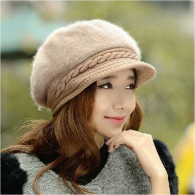 Winter Warm Cap - Style Casual Beret Hats Rabbit Hair  display picture 1