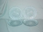 Vintage Anchor Hocking Sapphire Blue Bubble Glass 9 1/4 Inch Plates Lot of 4