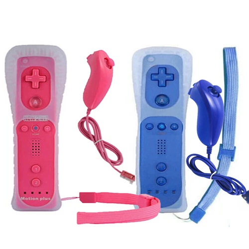 Built in Motion Plus Remote Controller &Nunchuck for Nintendo Wii /Wii U Console
