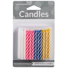Creative Converting Spiral Candle - 24/Pack (select color below)