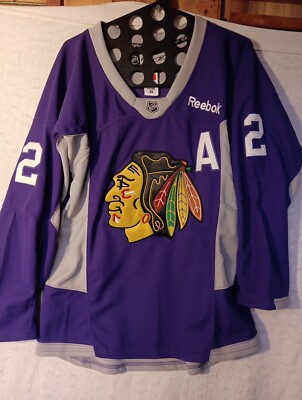 Chicago Blackhawks Purple Jersey MENS 48 Hockey Fights Cancer