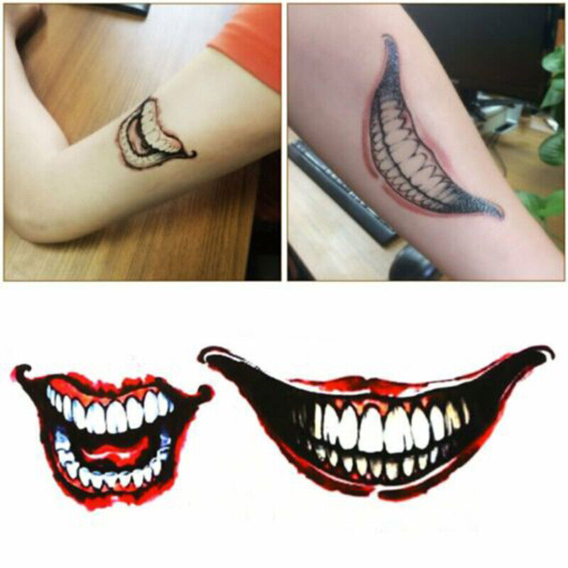 Halloween Temporary Tattoos The Joker Suicide Squad Costume Fancy Dress
