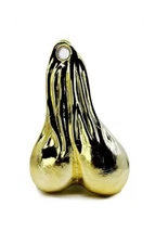 9.25" BULL NUT'S (BRASS CHROME) - BIG RIG DANGLER BALLS - NEW COLOR TRUCK NUTZ