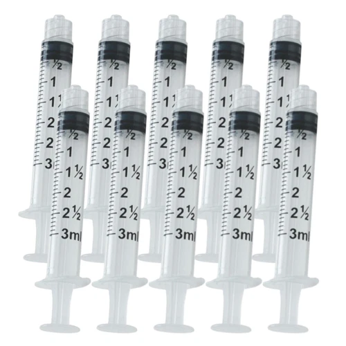Syringe 3cc/3ml with syringe cap - 10 Pack