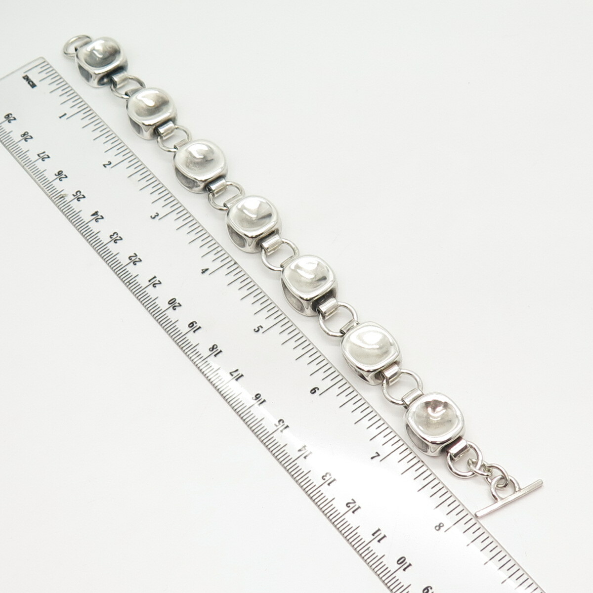 アクセサリー Vintage Link Silver Toggle Bracelet 925 Sterling Silver Knotted Links Toggle Bracelet for Women, 8