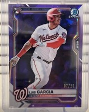 2021 Bowman Chrome Sapphire Luis Garcia #74 RC Refractor Purple /25 Nationals