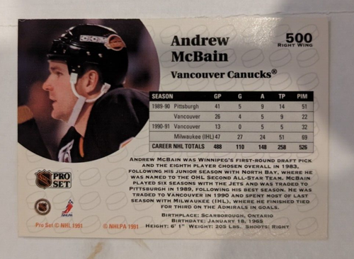 1991 NHL PRO SET IN EXCELLENT CONDITION PICK YOUR CARDS #346 - 500 - Picture 309 of 309