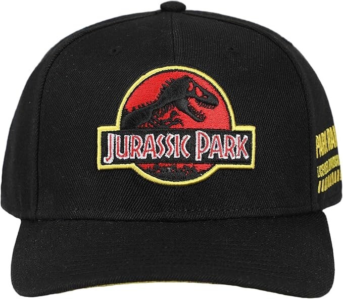 Gorra de béisbol negra con logotipo de Parque Jurásico para adultos - Dinosaurio clásico unisex