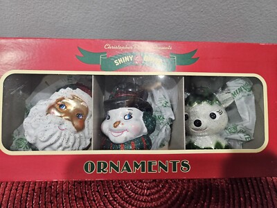 CHRISTOPHER RADKO ''Shiny Brite'' Christmas Ornaments 3 pc. set ***NIB***