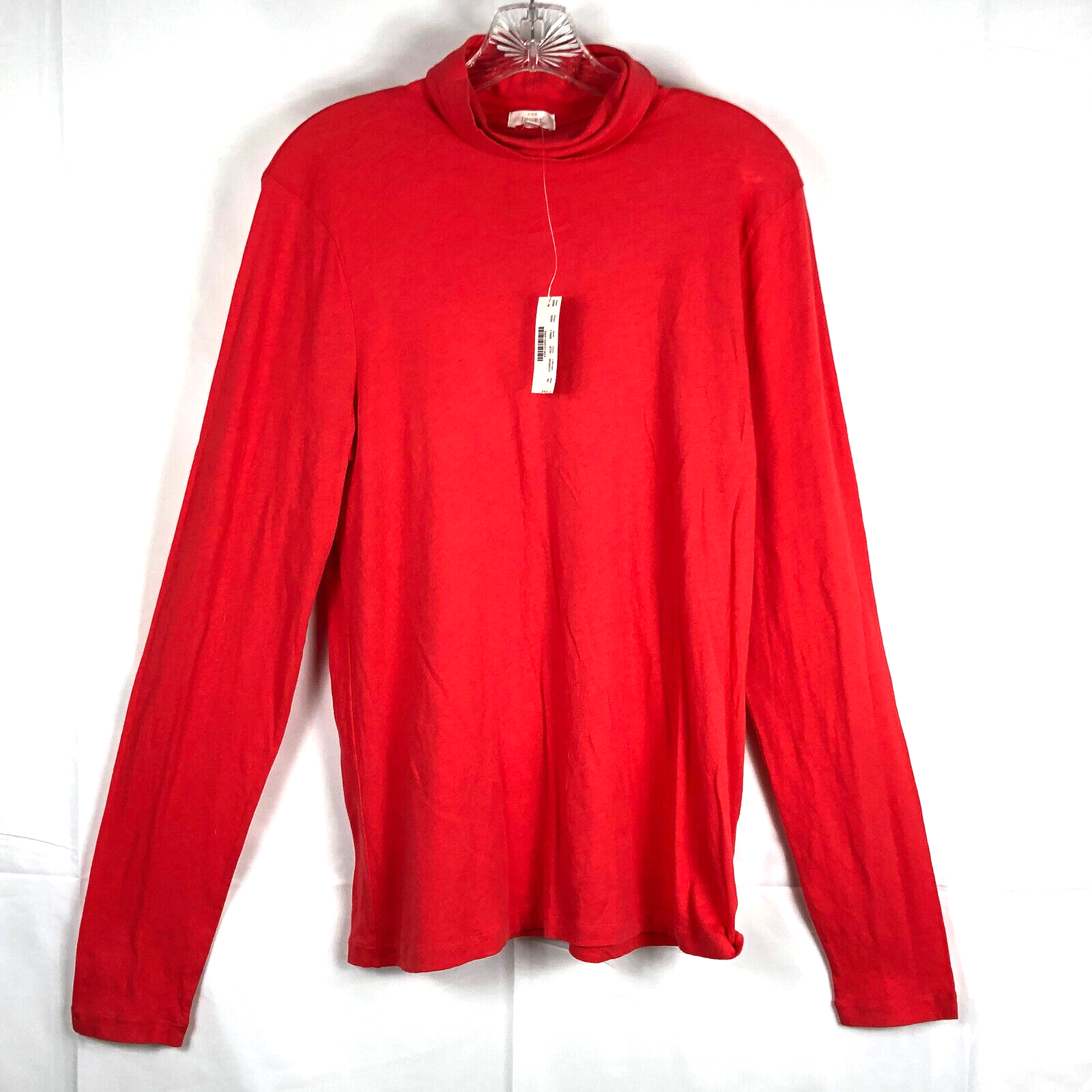 J.Crew Tissue Tee Top Turtleneck Long Sleeve Strawberry Red pink Women Sz  XL NEW | eBay
