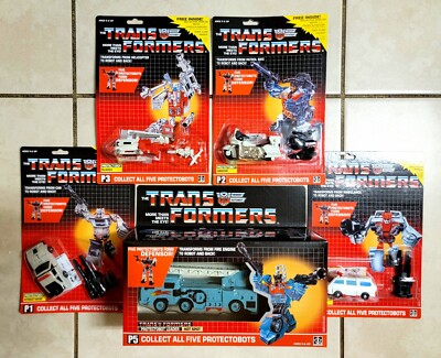 TRANSFORMERS G1 CARDED PROTECTOBOTS US SELLER MOSC RARE SET! DEFENSOR HOT SPOT