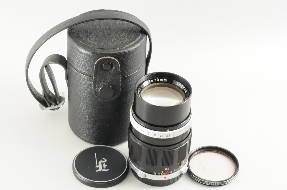 Top Mint Olympus F.Zuiko AutoT 70mm f/2 Lens Black W/Case From Japan