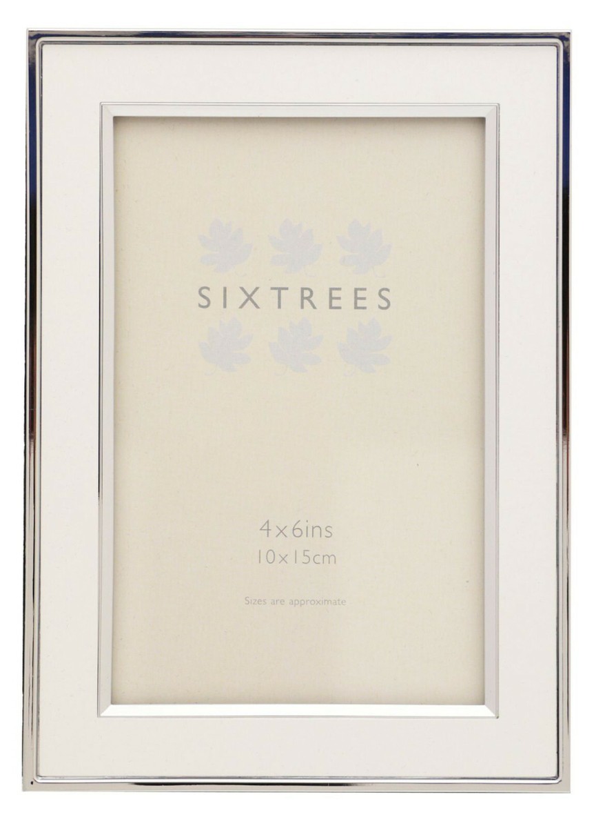 Sixtrees Abbey Polished Silver and White inlay Photo Frames - 4