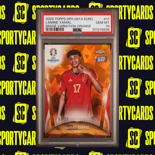 Yamal Blades /25 PSA 10 2024 Topps Chrome Sapphire UEFA EURO 2024 Orange RC