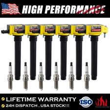 6 Pack UF648 Ignition Coil and Spark Plug for 2011-2017 Chrysler 200 300 3.6L V6
