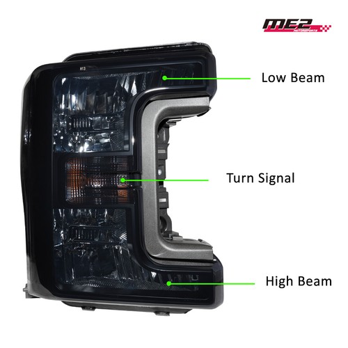 Headlights Smoke For Ford F250 F350 F450 Super Duty 2017-2019 Aftermarket lamp - Picture 3 of 15