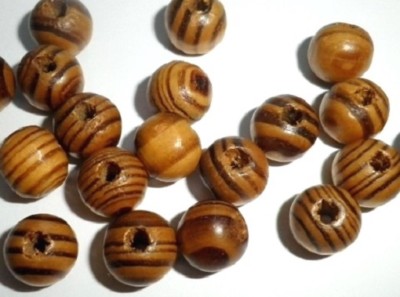 Naler Lot De 60 Perles Rondes En Bois Avec Visage Souriant - 20 Mm - 4