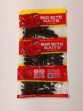 3  Packs Big Bite Baits 3" Yomama.  Green Pumpkin