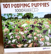 101 POOPING PUPPIES 1000 PIECE JIGSAW PUZZLE DOGS SO CUTE FUNNY! FUNWARES
