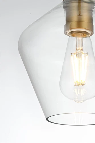 Living District Gene 8" Pendant Clear Shade In Satin Gold - Picture 5 of 10