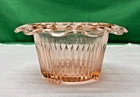 Anchor Hocking Old Colony Pink Depression Glass Open Lace Edge Footed Bowl