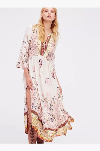 Free People Women’s If You Only Knew Maxi Dress cream Size Medium