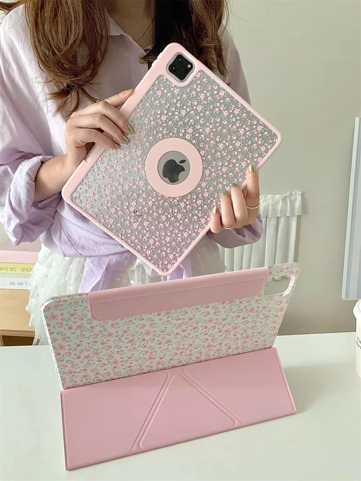 Flower Tablet Case For Apple iPad Pro 4 5 6 Generation 12.9 inch 11" 10 7/8 9.7" - Image 2 of 4