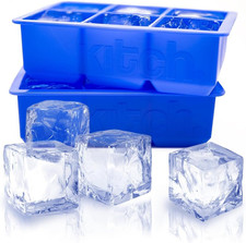 Large Cube Silicone Ice Tray, 2 Pack by , Giant 2 Inch Ice Cubes Keep Your Drink