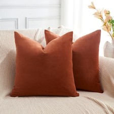 Throw Pillow Covers Set of 2 18x18 Inch Pillow 18" x 18" Pack of 2 Rust
