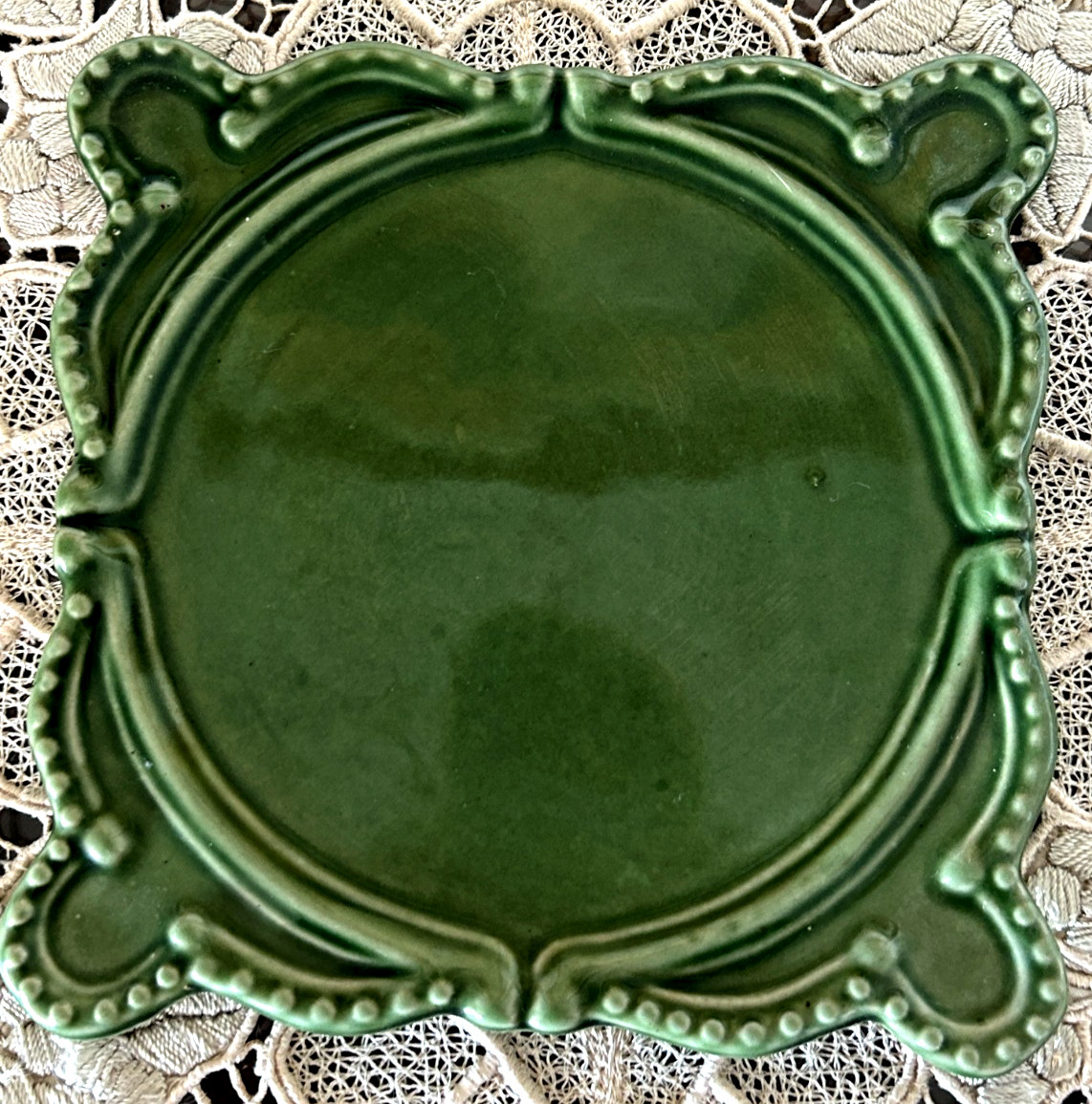 California Pantry Classic Ceramic Square Plate Green Trivet 6 inch