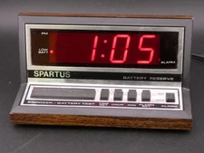 Vintage Spartus Digital Electric Alarm Clock Model 1140 Working Hong Kong